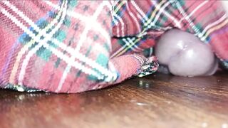 Hot Crossdresser In Plaid Petticoat Humps The Floor Until There Is No Greater quantity Cum
