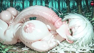 Green-Haired Futa in Forest: Intensive Milking & Multiple Cumshots (AI Generated)