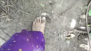 Barefooted In The Woods and Washing Feet in A Creek