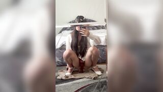 Mirror reflection fuels her deepest raunchy hunger