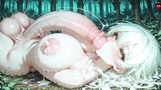 Green-Haired Shemale hentai in Forest: Intensive Milking & Multiple Cumshots (AI Generated)