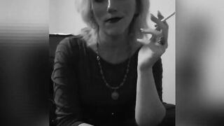 Smokin' a cigarette after work.