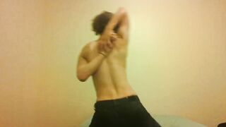 Topless Transgirl Showing Off Her Flexibility