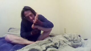 Transgirl Licking and Sucking Her Smutty Feet and Toes