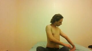 Topless Transgirl Trying to Rotate Arms 360°