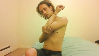 Topless Transgirl Licking Her Elbow and Showing U How To, Yourself