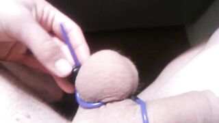 POV Transgirl, 1st Time Using Sliding Double Sex Ring; No Audio