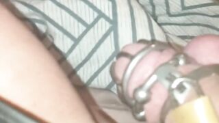 Sissy Cuckold Locked In Chastity Untill Hotwife Gets Home From Screwing BBB