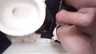 POV Standing Up as I Piddle