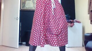 obscene tv in Retro 50s olka dot suit dancing knob her dick out and his breasts