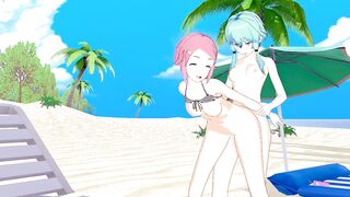 Sword Art Online — Lisbeth screwed by shemale hentai Sinon(CG anime)