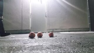 Shiny Ebony Boots Crushing Oranges - Preview