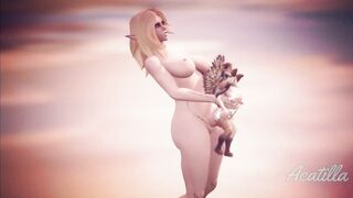 Shemale hentai Giantess Impregnates Flying Fox Creature