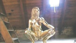 completly painted in gold