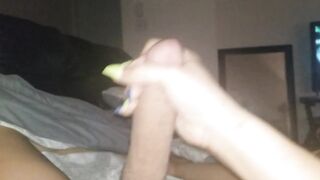 I had to get this load out!!! QUICKIE WITH MY HAND LAYING ON THE DAYBED