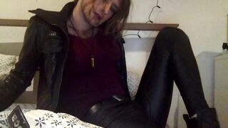 Smokin' in leather panties