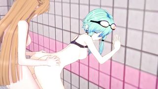 [Sword Art Online]Futanari Asuna x Sinon(cg comics)