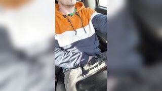 Trans Guy masturbation in car