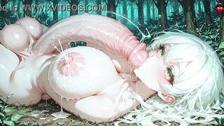 Green-Haired Shemale hentai in Forest: Intensive Milking & Multiple Cumshots (AI Generated)