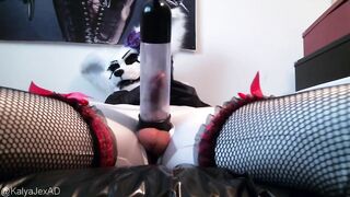 Kalya the sexually excited yiff shemale hentai play with her pump