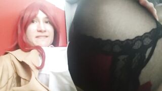 Crossdress cosplay Kurisu hose tease