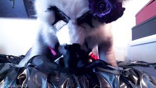 Kalya the futanari angel tease u with her large ass then gives a blow job to her vibrator