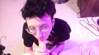 Femboy chokes on penis - Deepthroating - FTM