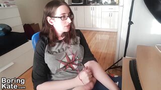 At My Desk - Classic Nerdy Gooner Transsexual Masturbation Scene