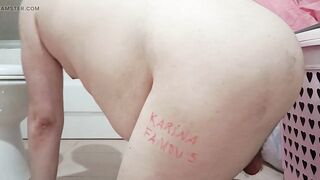 Squeezing my own sissy balls and ballbusting - Part 1