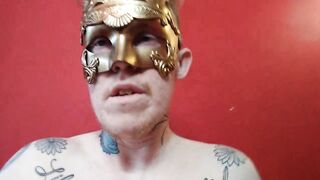 Cosplay, Masked Masturbator, Titty Play, Pre Op Bushy Trans Guy