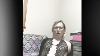 Trans Hotty Sucks and rides recent massive sextoy for the 1st time.