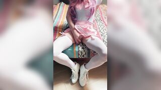 Pink Sissy solo dong play tease