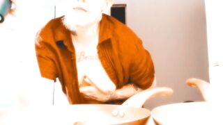 FTM Pre Op Topless Kitchen Solo POV