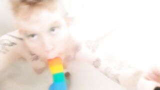 Rainbow Oral-job Sexually excited Trans Yaoi Chap Sucking Rainbow Ramrod POV Sex tool Very Spitty