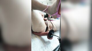 Lengthy sissification session gooning on screw machine