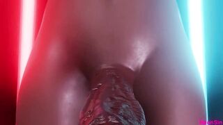 Shemale hentai Symmetra in neon light