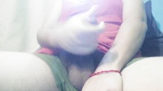 Corpulent Rod Sissy Trans Latinx Groaning Whilst Jerking Off