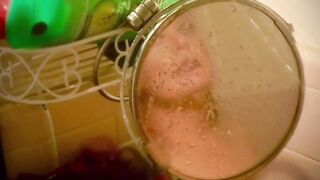 Pretty melons T-angel satisfying herself in the shower
