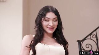 Femboy stepdaughter makes stepdad suck her jock and bang her anal