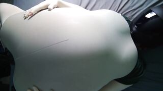 Swelling Cyborg Green Suit Stomach Inflation