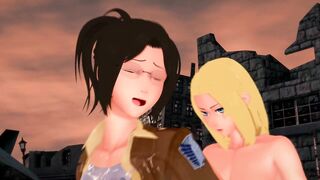 Futanari Attack on Titan - Krista x Hange Zoe - CG Comics