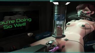 Shemale hentai DVA and Tracer are milked for their cum by machine.