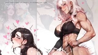 2 Trans Angels Screw Every Other's Booties with Great Excitement. Animation Anime Trans