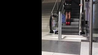 As a Sissi whore at Munich Airport on the road in full trip traffic