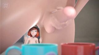 3DGSPOT - Large Boobs Futa Screws Her Snatch With A Petite Shemale hentai! CG TOON PORN!