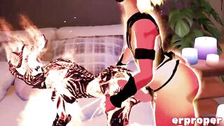 VR Chat Flame Atronach Kiss Turn Into Sexy Fellatio And Doggy Style Bang