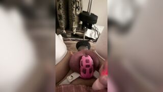 Incredible sissygasm during the time that I get screwed by horse ramrod bang machine