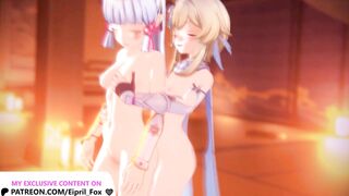 Shemale hentai Ayaka and Lumine Pleasing Screw Shemale hentai Genshin Impact Anime