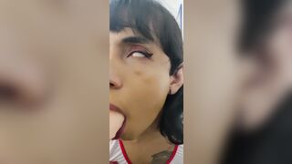 Nurse femboy plays with sex-toy