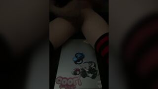 cute trans beauty cums inside toy car